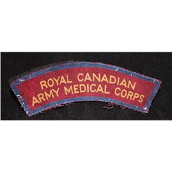 H33. Royal Canadian Army Medical Corps CANVAS Shoulder Flash