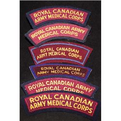 H34. Royal Canadian Army Medical Corps Cloth Shoulder flash lot