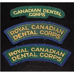 H39. Dental Corps cloth flash lot