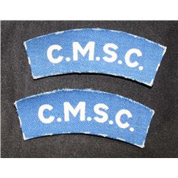 H46. WW2, Corps of Military Staff Clerks, CANAVAS flash lot