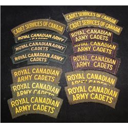 H63. CADET SERVICE/ROYAL CANADIAN ARMY CADETS cloth shoulder flash lot