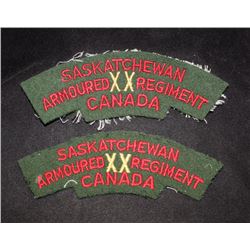 H96. 20th Saskatchewan Armoured Regiment Cloth Shoulder Flash lot