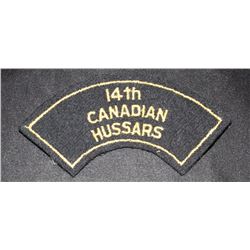 H97. 14th Canadian Hussars cloth shoulder flash