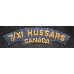 H105. 7/XI HUSSARS Canada CANVAS flash