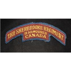 H108. Sherbrooke Regiment 12 Armoured Canada cloth flash