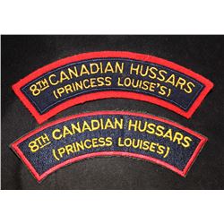 H120. 8th Canadian Hussars, Princess Louise Cloth shoulder flash lot