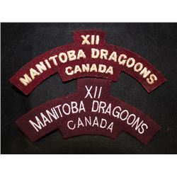 H123. 12th Manitoba Dragoons Cloth flash lot