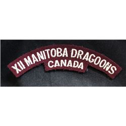 H124. 12th Manitoba Dragoon Cloth shoulder flash