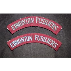 H127. Edmonton Fusiliers Cloth flash pair