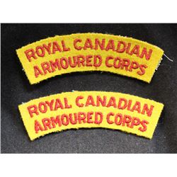 H128. Royal Canadian Armoured Corps cloth flash lot