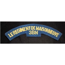 H168. Le Regiment De Maisonneuve, 3 BN, cloth flash