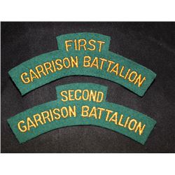 H173. First and Second Garrison Battalion cloth flash lot