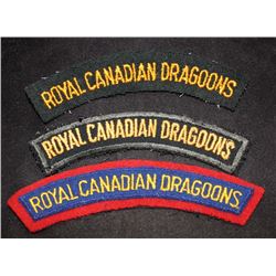 H184. Royal Canadian Dragoons Cloth flash lot