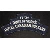 Image 1 : H191. 17th Duke of York's Royal Canadian Hussars CANVAS flash