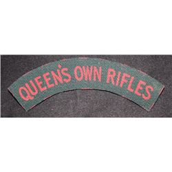 H192. Queen's Own Rifles CANVAS flash