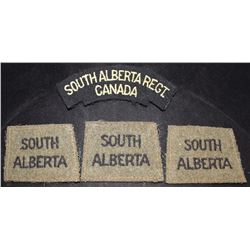 H197. South Alberta Regt. Cloth lot