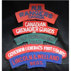 H199. Canadian Cloth shoulder flash lot