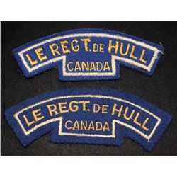 H209. Le Regiment De Hull cloth shoulder flash lot
