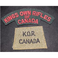 H216. Kings Own Rifles of Canada cloth flash lot