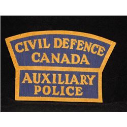 P2. CIVIL DEFENCE CANADA, AUXILLIAERY POLICE, Canvas Patch