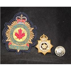 P11. Canadian Penitentiaries Cap badge/Correction flash, police button