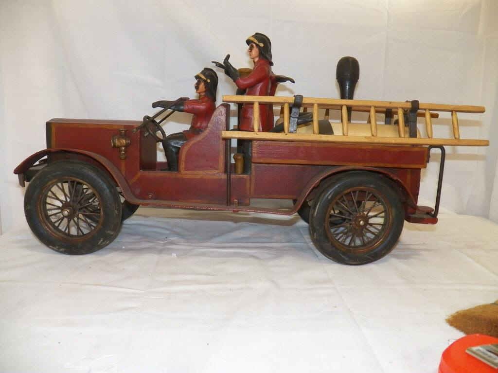 antique wooden fire truck