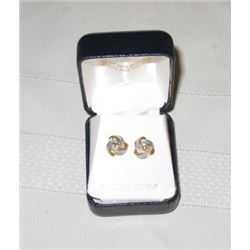 18k. Over Sterling Knot Earrings Diamond Accent
