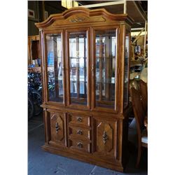 Lighted Oak China Cabinet