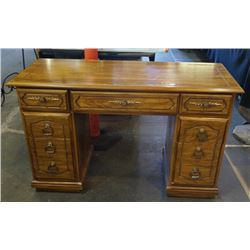 7 Drawer Oak Desk