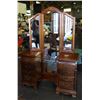 Image 1 : Oak Vanity With Tri View Mirror