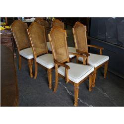 6 Dinning Room Wicker Back Chairs