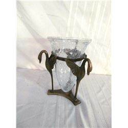 Vintage Swan Brass Planter