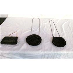 3 Black Beaded Ladies Evening Bags