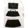 Image 1 : 3 Black Fabric Ladies Evening Bags