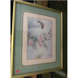 Under Glass Oriental Floral Signed