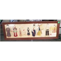 Oriental Silk Picture Wood Framed