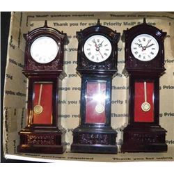 3-Miniature Grandfather Clocks