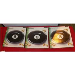 3- 8 Ball Round Platters