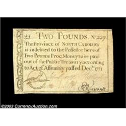 North Carolina December 1771 $2 About New. Very high grade for this issue, which often comes split o