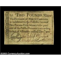North Carolina December 1771 L2 Extremely Fine. Nice even margins, excellent signatures and a minima