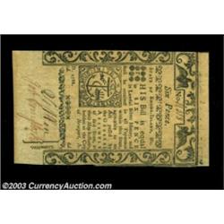 Rhode Island May 1786 New. Two notes, a 6d and a 2s6d, both of which grade fully uncirculated and ar