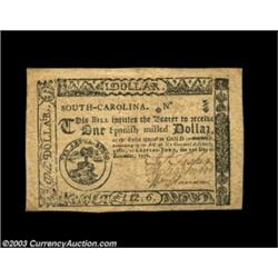 South Carolina December 23, 1776 $1 Choice Extremely Fine. A fully signed and issued note with huge.