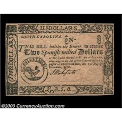 South Carolina December 23, 1776 $2 Gem New. A well margined, boldly printed, bright Remainder note.
