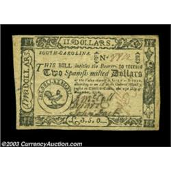 South Carolina December 23, 1776 $2 Choice Extremely Fine. Fully signed and issued, beautifully marg
