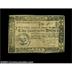 South Carolina December 23, 1776 $2 Extremely Fine. Very well margined and with razor sharp printing