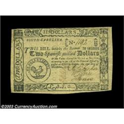 South Carolina December 23, 1777 $2 About New. This is the much scarcer variety with the erroneous d
