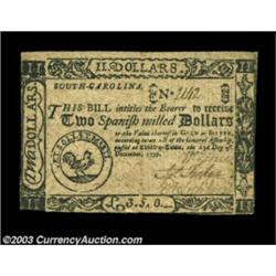 South Carolina December 23, 1777 $2 Choice Very Fine. A second example of this "1777" misprint, agai