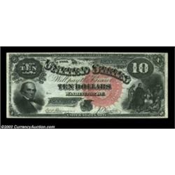 Fr. 107 $10 1880 Legal Tender CGA Gem Uncirculated 67. Very well margined, with super color and orig
