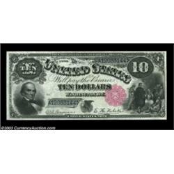 Fr. 110 $10 1880 Legal Tender About New. There is a very light horizontal fold on this otherwise exc