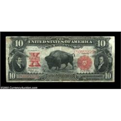 Fr. 122 $10 1901 Legal Tender Fine. A strictly original, unmolested Bison with good color remaining.